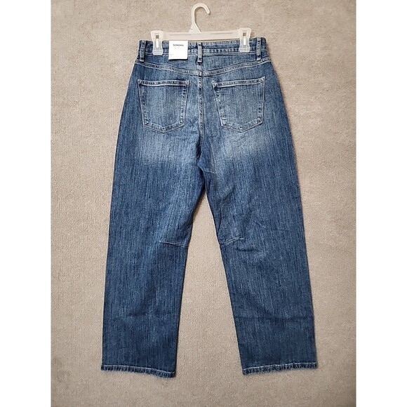 Sonoma Darted Barrel Leg Jeans Womens 10 Blue Medium Wash Stretch NEW - Picture 5 of 10